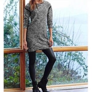 Athleta Gray and Black Retreat Long Sleeve Sweater Dress size S